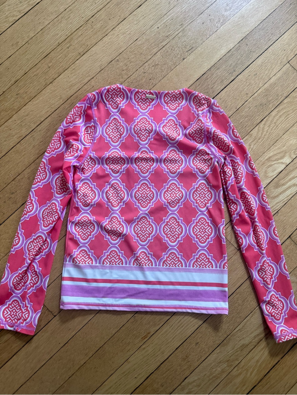 Cabana Life Pink Patterned Zip Rashguard - Picture 2 of 4